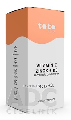 TOTO Pharma s.r.o. TOTO VITAMIN C + ZINEK + D3 cps s postupným uvolňováním 1x90 ks